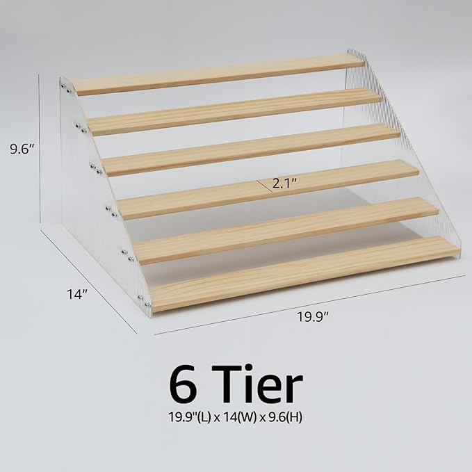 nianfeng Tiered Spice Rack, 6-Tier Spice Pantry Kitchen Cabinet Organizer - Image 6