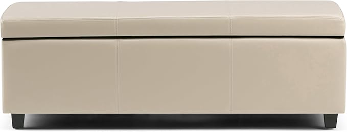 SIMPLIHOME Avalon 48 inch Wide Contemporary Rectangle Storage Ottoman Bench in - Image 6