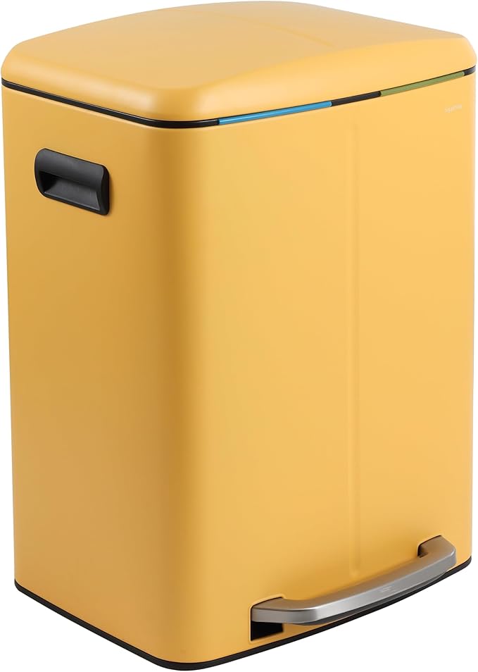 happimess HPM1005L Marco Rectangular 10.6-Gallon Double Bucket Trash Can by Happimess