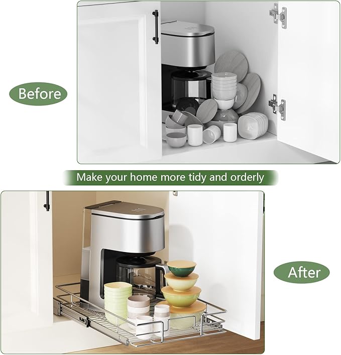 LOVMOR Pull Out Cabinet Organizer 31½" W x 21½" D, Kitchen Cabinet Pull Out - Image 7