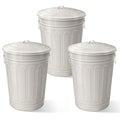 Plexon Round Trash Can 13 Gallon, Vintage Metal Outdoor Trash Can by Plexon