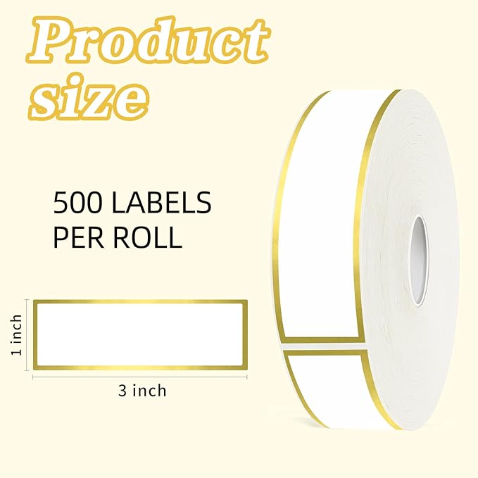 500 Golden Border Removable Freezer Labels Water Oil Resistant - Image 2