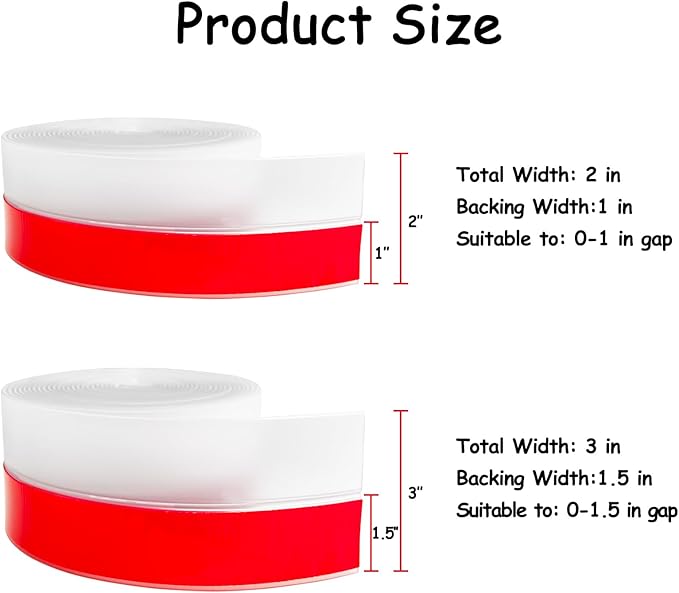 Silicone Weather Stripping, 2 inch x 20 Ft Door Draft Stopper Window Seal Strip - Image 2