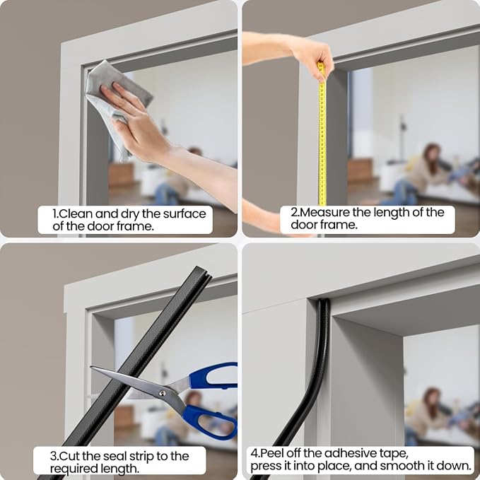 V Shape Foam Weather Stripping Door Frame Seal Strip 19.7FT Brown, Draft Stopper - Image 9