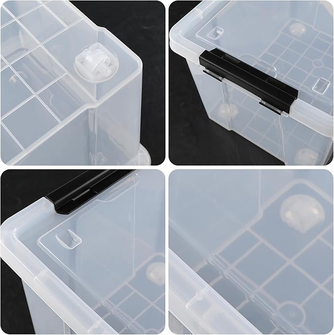 Set of 4 Plastic Latch Storage Bins - Image 3