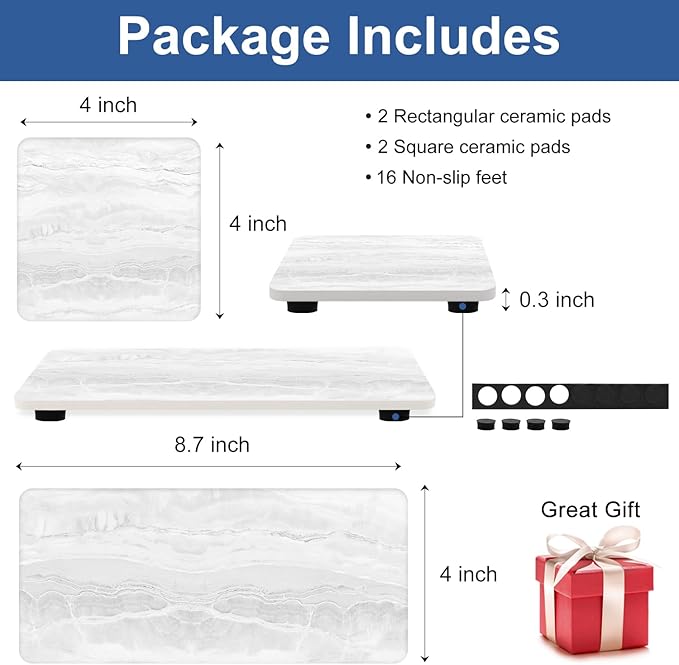 4 Pack Water Absorbing Stone Drying Tray - Image 4