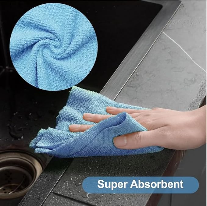 Microfiber Cleaning Cloth Roll, 20 Pack Reusable Tear Away Towels, 9.8" x 9.8" - Image 3