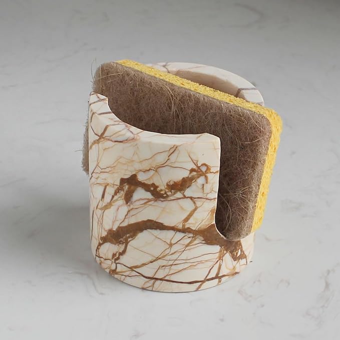 Natural Pink Marble Sponge Holder by Nawgnail