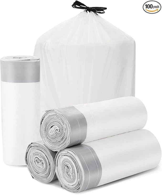Trash Bags Drawstring Garbage Bags 8 Gallon Thickened Stretchy, Office and by Brandon-super