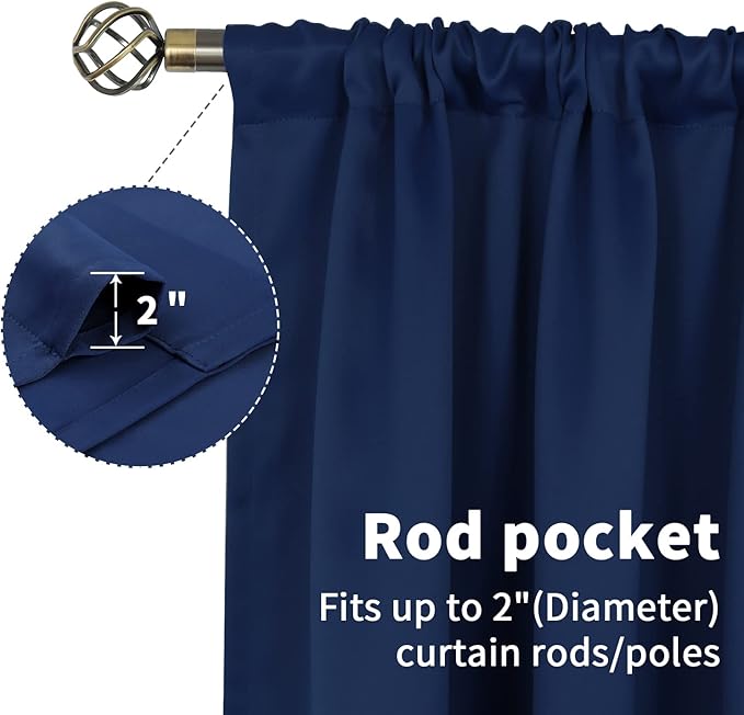 BGment Rod Pocket Blackout Curtains 84 Inches Long - Image 4