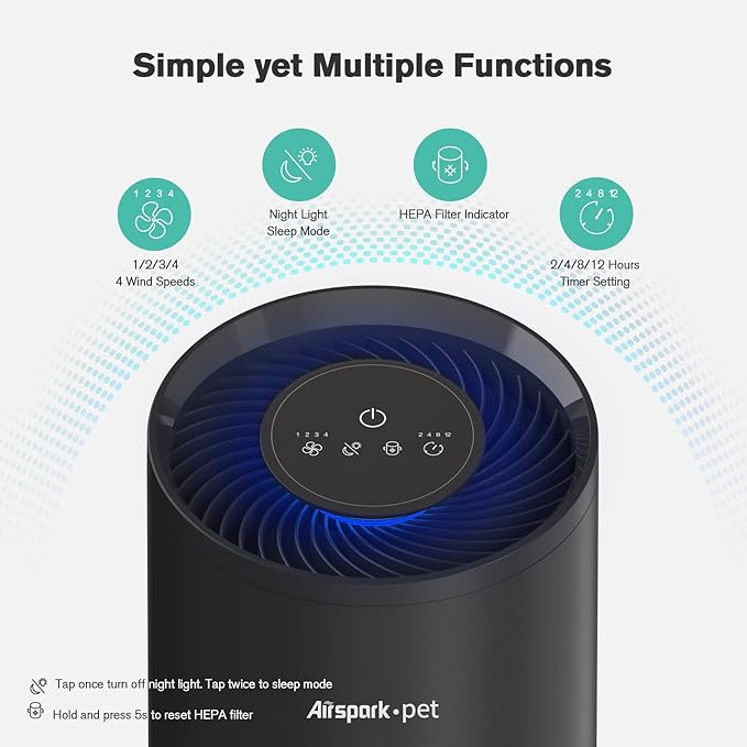 Pet Air Purifiers for Home Pets in Bedroom and Large room. Washable Pet - Image 9