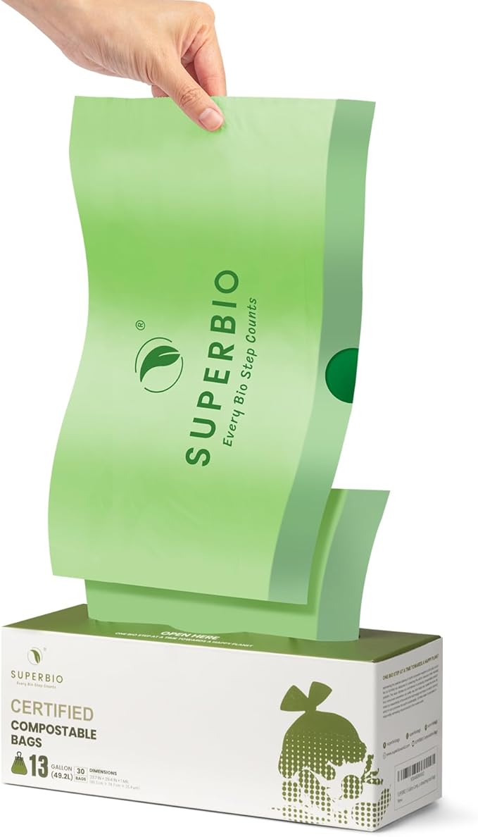 SUPERBIO 13 Gallon Compostable Drawstring Kitchen Waste Bag, 49.2 Liter - Image 8