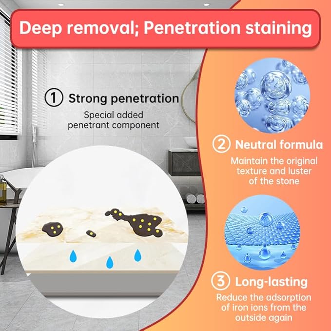 500ml Rust Stain Remover Neutral Metal Cleaner Marble Rust Remover - Image 2