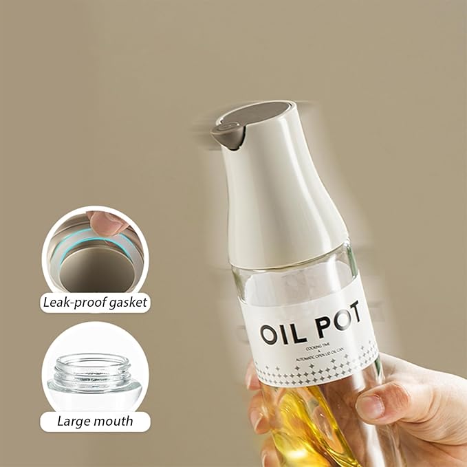 Olive Oil Dispenser Bottle, Auto Flip Non-Drip Design, Leak Proof Soy Sauce & - Image 4