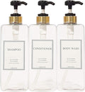 Modern Gold Design Large 27 oz Shampoo and Conditioner Dispensers by HARRA+HOME