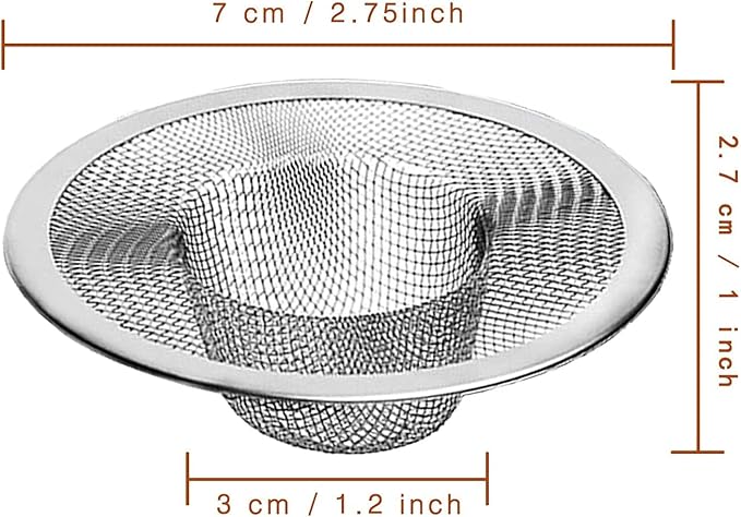 Heavy Duty Stainless Steel Slop Basket Filter Trap Mesh Metal Sink Strainer - Image 2