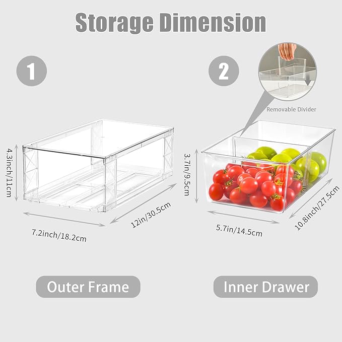 8Pack Clear Stackable Kitchen Storage Organizer, Pantry Organizers and Storage - Image 2