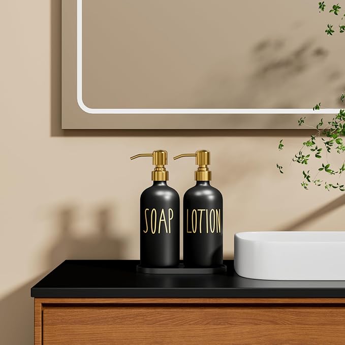 MOMEEMO Bathroom Soap Dispenser Set, Contains Hand Soap and Lotion Dispenser - Image 5