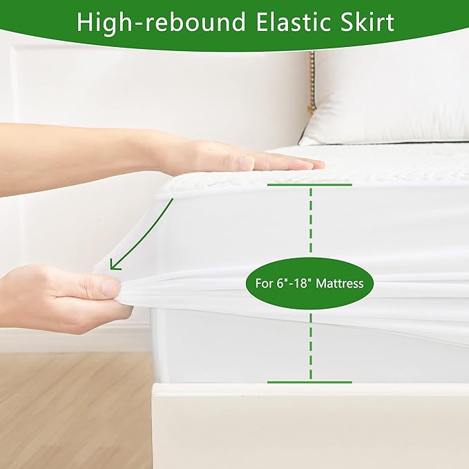 GOONIK California King Mattress Protector, Breathable Bamboo Viscose Waterproof - Image 6