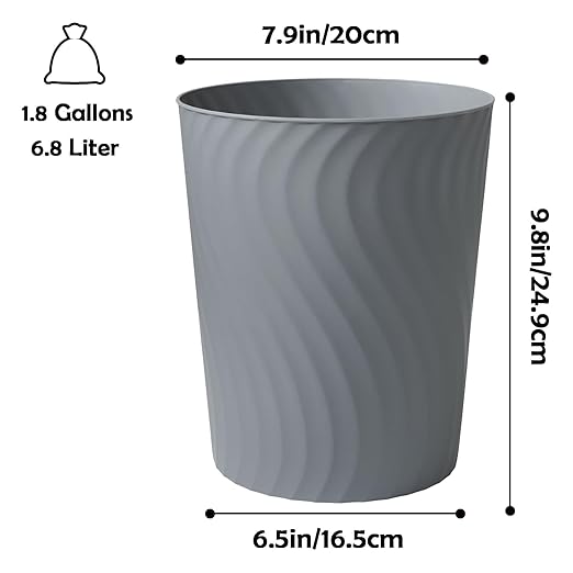 YGJT Small Trash Can, 3 Pack 1.8 Gallons Bathroom Trash Can, Slim Waste Basket - Image 6