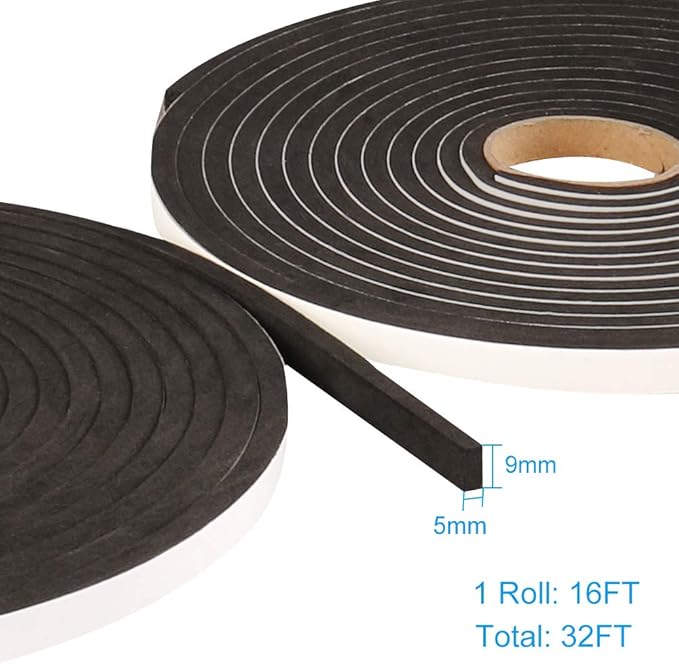 2 Rolls Foam Seal Tape for Door Window Insulation, Soundproof and Shockproof - Image 2