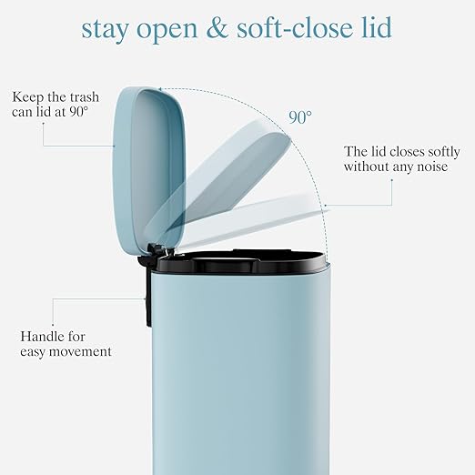 AthLike Trash Can, Stainless Steel Kitchen Garbage Can, Step Waste Bin - Image 4