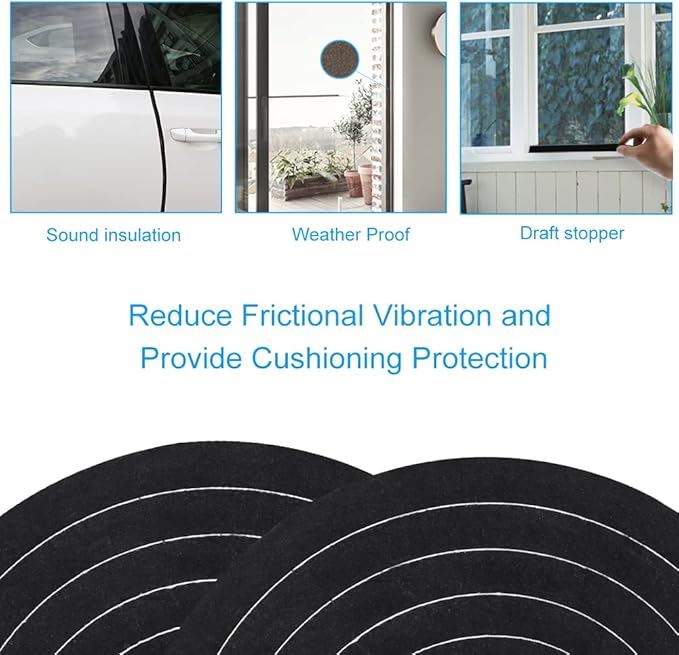 Weather Stripping Door Seal, 1/2 Inch Wide X 3/8 Inch High Density Foam Tape - Image 5