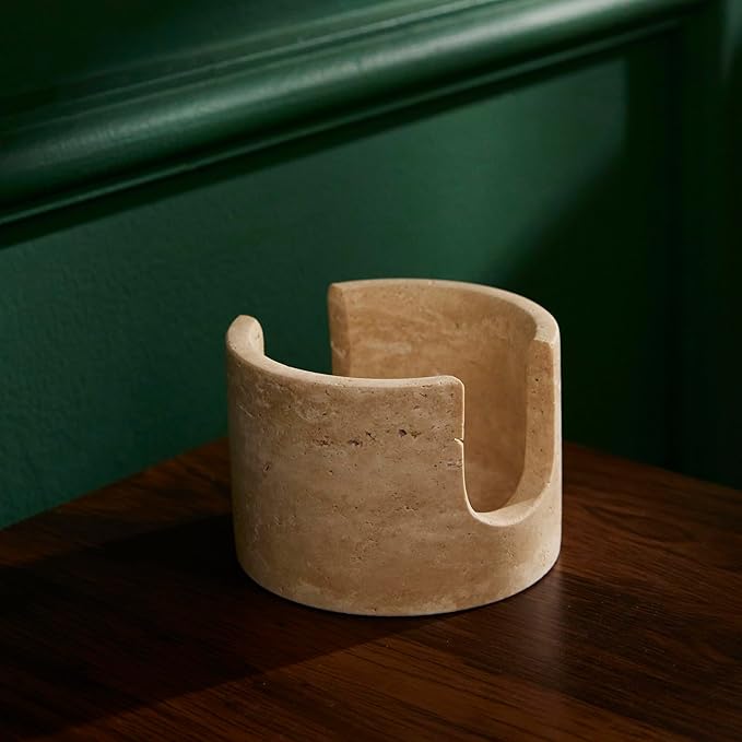 Natural Beige Travertine Marble Sponge Holder - Image 3