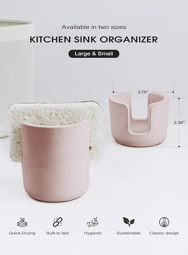 Diatomite Sponge Holder for Countertop Organizer, Quick Dry Stone Sponge Caddy - Image 7