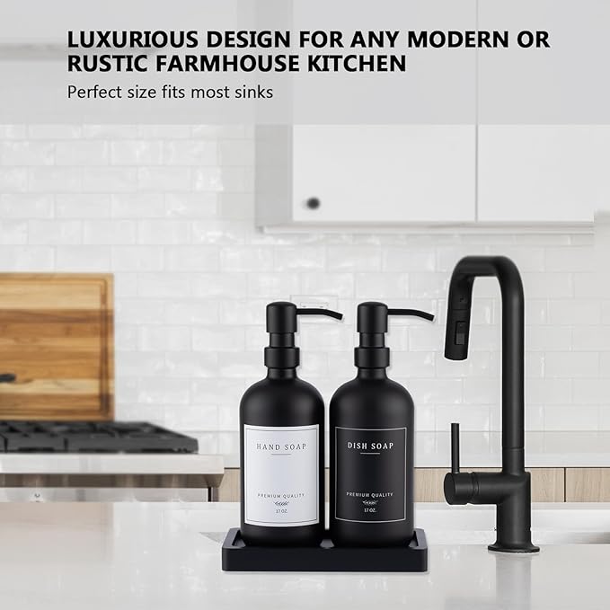 Black Thick Glass Soap Dispenser - Image 2