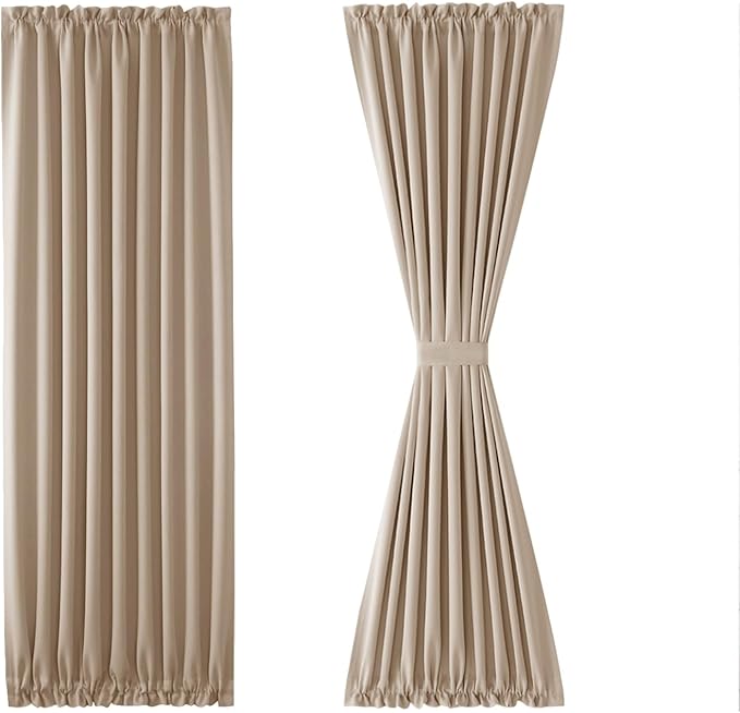 DWCN French Door Curtains – Rod Pocket Thermal Blackout Curtain - Image 7