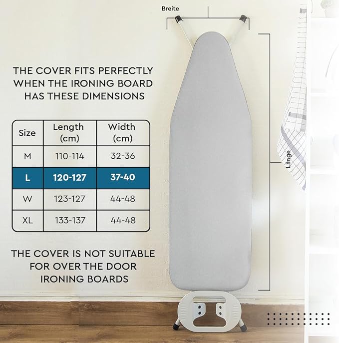 Encasa XO Ironing Board Cover and Pad 54"x15" - Image 2