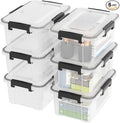 12 Quart Clear Storage Latching Bin, Plastic Pet Food Bins, 6 Packs by Neadas