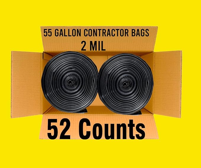Contractor Heavy Duty Trash Bags 55 Gallon | 52 Count | 2 MIL | 36" X 56" | - Image 6