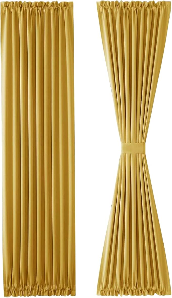 DWCN French Door Curtains – Rod Pocket Thermal Blackout Curtain - Image 7