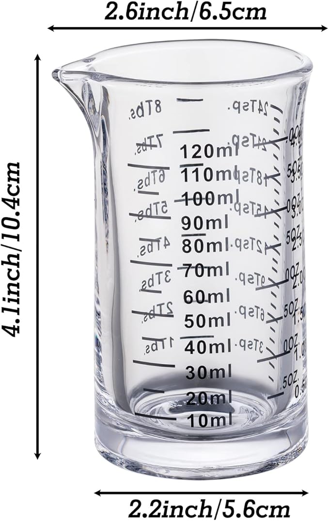 Ackers 4 Oz Glass Measuring Cup, Borosilicate Shot Glass - Image 4
