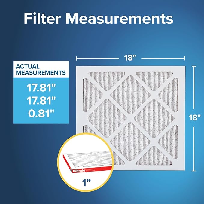 Filtrete 18x18x1 AC Furnace Air Filter, MERV 11, MPR 1000, Micro Allergen - Image 2