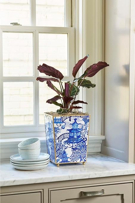 Jaye’s Studio Garden Party Decorative Gold Waste Basket - Image 7