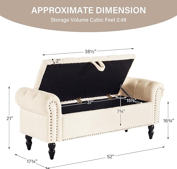 Furnimart Storage Ottoman Bench - Image 2