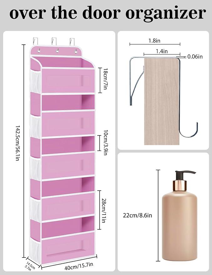 Over The Door Organizer, 5 Shelves Closet Door Hanging Organizer - Image 2