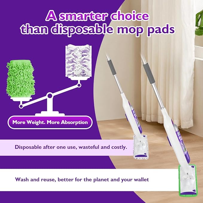 Reusable Mop Pads for Swiffer PowerMop, 8 Pack Microfiber Mop Pad Refill - Image 4