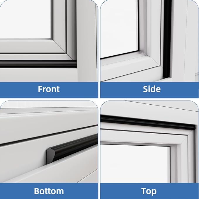 Wedge-Shape Window Weather Stripping Door Frame Seal Strip 118” White, Upgrade - Image 8