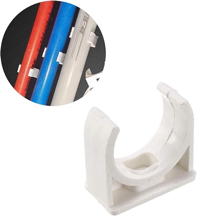 100 Pcs U-Shaped PVC Water 16mm Pipe Clamps Clips, U-Shaped Buckles Fit - Image 7