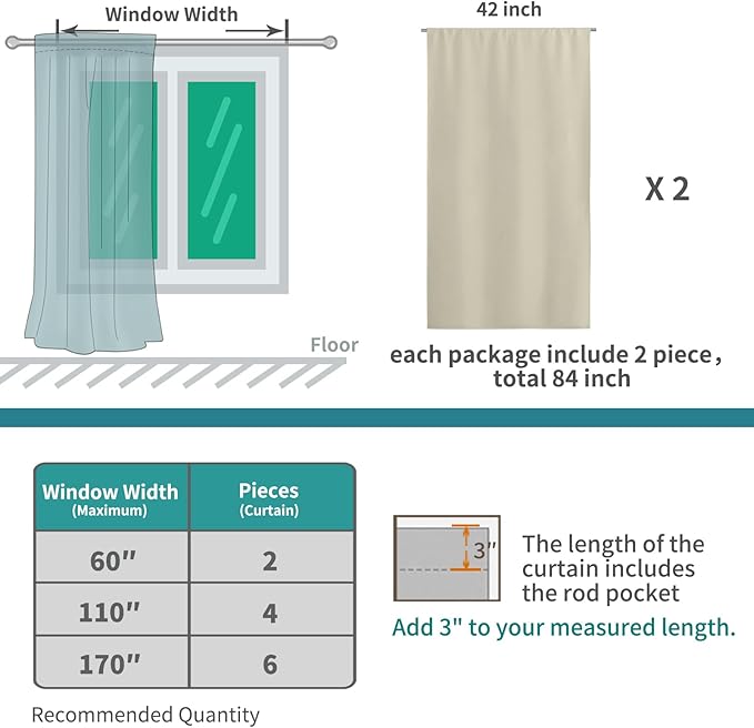 BGment Short Curtains 40 Inches Length - Image 6