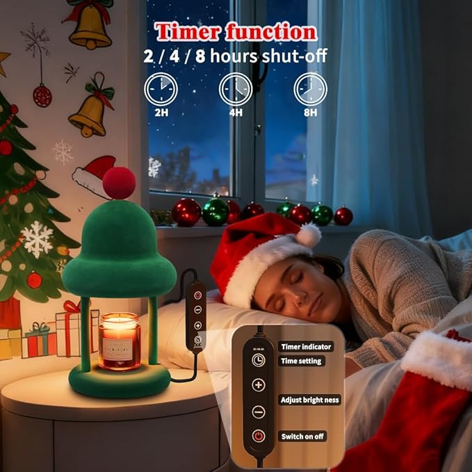 Fuzzy Candle Warmer Lamp with Timer, Dimmable Wax Warmer Lamp, Candle Melter - Image 5