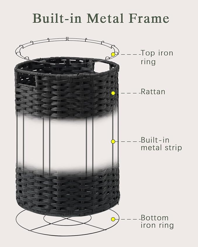 Laundry Hamper Laundry Basket Round 19.0 Gal Handwoven Rattan Laundry Basket - Image 9
