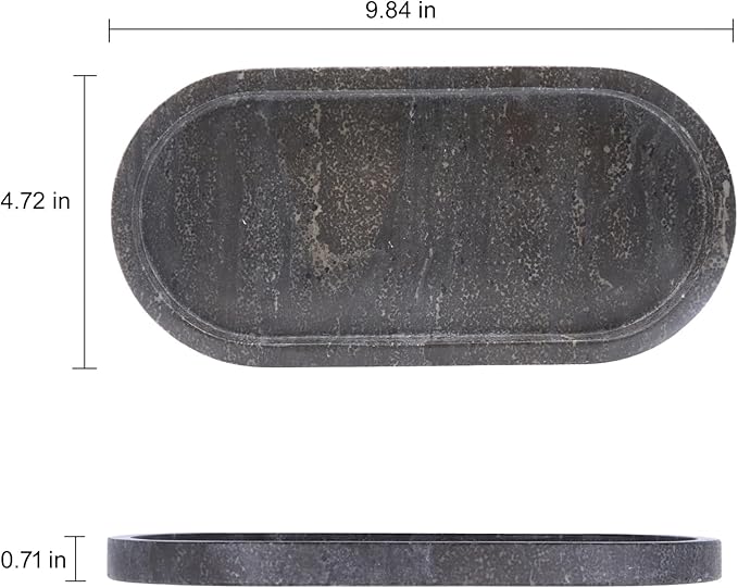 Natural Marble Tray, Oval Vanity Decorative Tray - Image 3