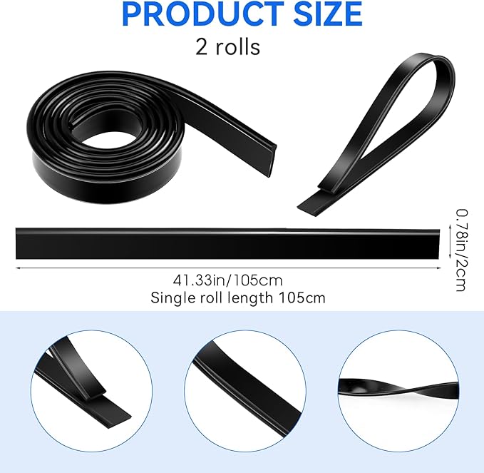 2 Roll Rubber Squeegee Replacement Blades, 41 Inch Squeegee Blade Silicone - Image 2