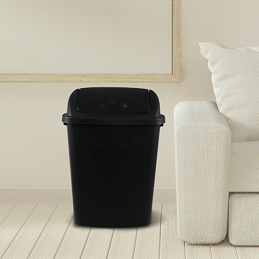 4 Pack Plastic Swing-Top Trash Can, 10 Gallon Plastic Kitchen Trash Can - Image 4