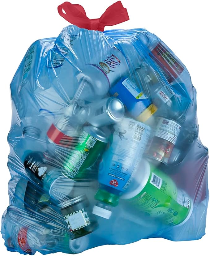 Amazon Basics Blue Recycling Trash Bags, 13 Gallon - Image 2